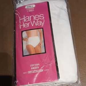 Hanes Her Way White Cotton ComfortSoft Briefs